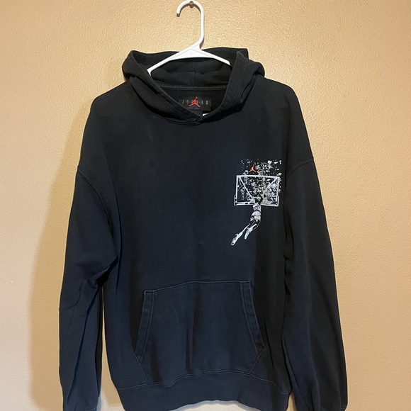 Nike Jordan Brooklyn Oversized Pullover Hoodie 1985 Black Men's Size Small - Picture 11 of 11